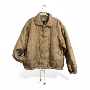 Vintage Donna d'Or Silk Blend Quilted Bomber Tan Old Money Style Jacket